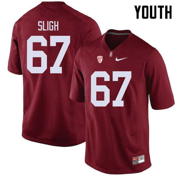 Youth #67 Nicholas Sligh Stanford Cardinal College Football Jerseys Sale-Cardinal